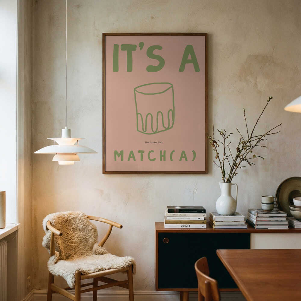 Matcha Vibes Art Print UK — Abstract Calm Wall Art — Kitchen — Wall It All Prints