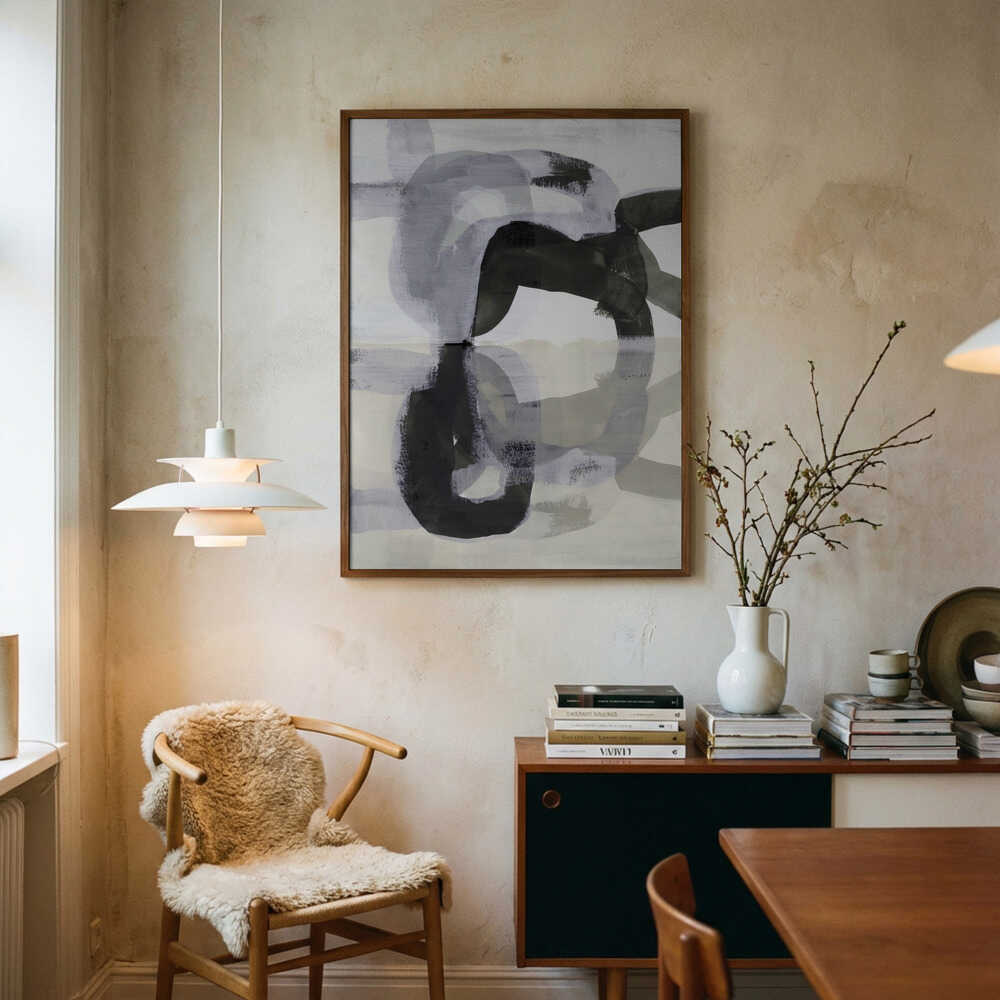 Modern Abstract Reflection Art Print UK — Abstract Calm Wall Art — Bedroom — Wall It All Prints