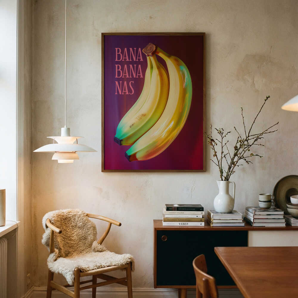 Vibrant Pop Bananas Art Print UK — Abstract Vibrant Wall Art — Kitchen — Wall It All Prints