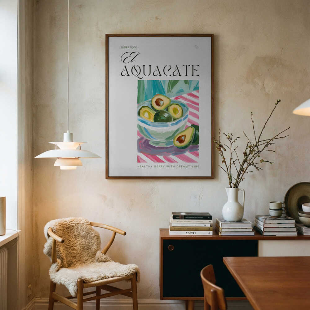 Vibrant Avocado Bowl Art Print UK — Botanical Vibrant Wall Art — Kitchen — Wall It All Prints