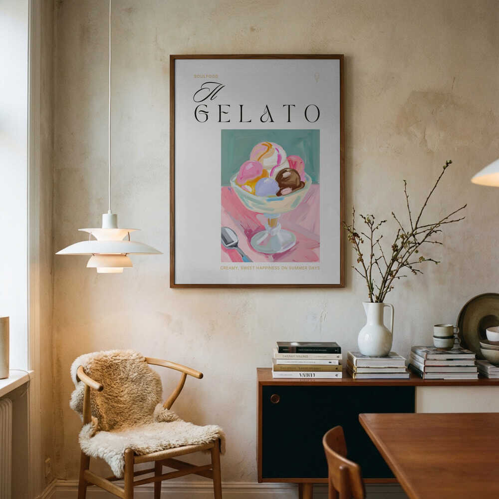 Sweet Creamy Gelato Art Print UK — Food Vibrant Wall Art — Kitchen — Wall It All Prints