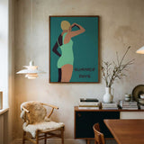 Summer Days Swimmer Art Print UK — Abstract Calm Wall Art — Office — Wall It All Prints