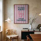 Flush Away Your Troubles Art Print UK — Abstract Minimal Wall Art — Bathroom — Wall It All Prints