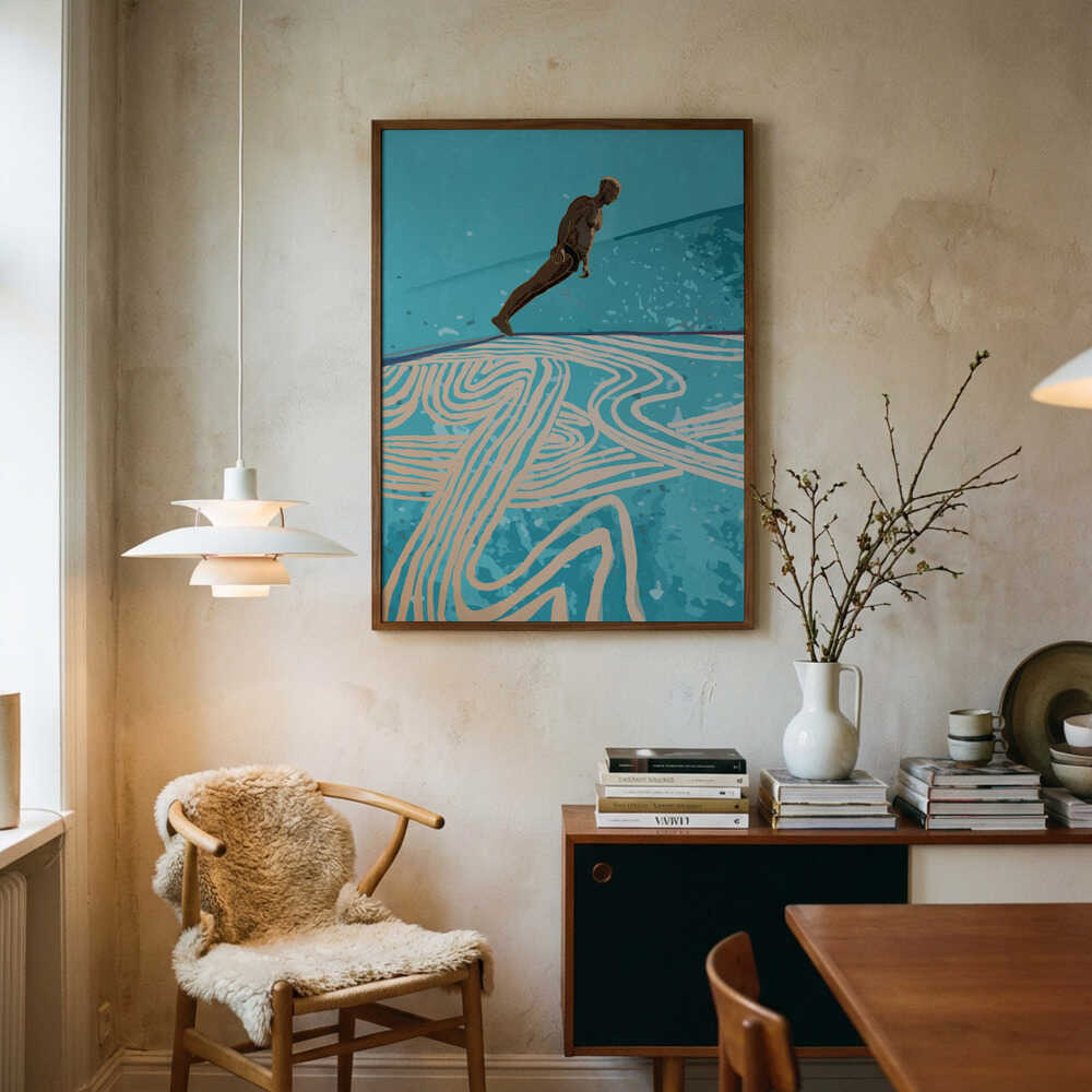 Dynamic Pool Dive Art Print UK — Abstract Calm Wall Art — Living Room — Wall It All Prints