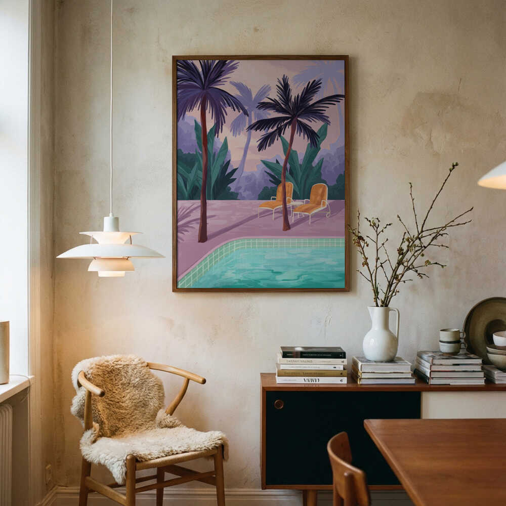 Two Sunbeds Art Print UK — Landscape Calm Wall Art — Living Room — Wall It All Prints