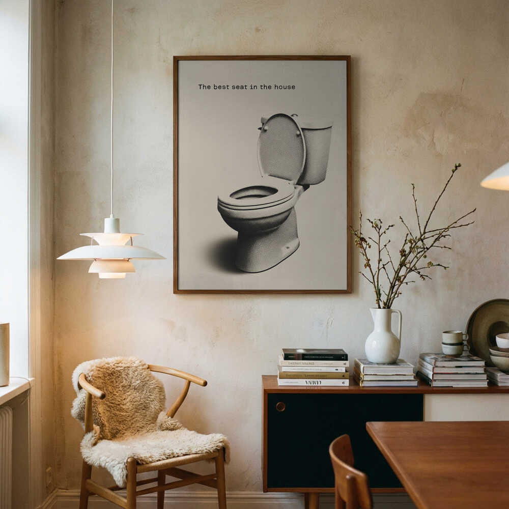 Best Seat In House Art Print UK — Abstract Minimal Wall Art — Bathroom — Wall It All Prints