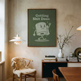 Getting Things Done Roll Art Print UK — Vintage Minimal Wall Art — Bathroom — Wall It All Prints