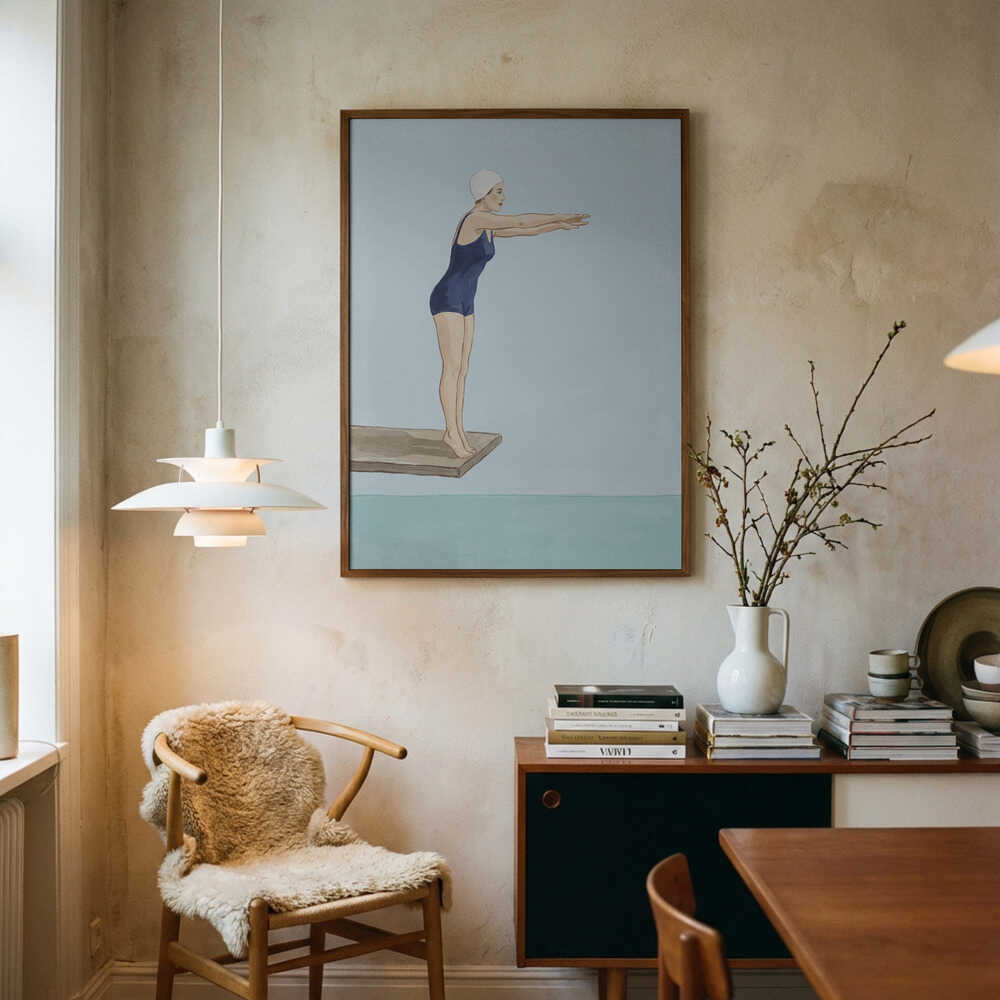 Classic Swim Moment Art Print UK — Portrait Vibrant Wall Art — Living Room — Wall It All Prints