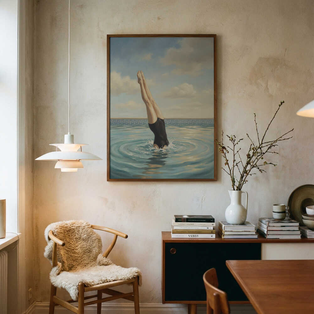 Elegant Pool Dive Art Print UK — Abstract Calm Wall Art — Living Room — Wall It All Prints