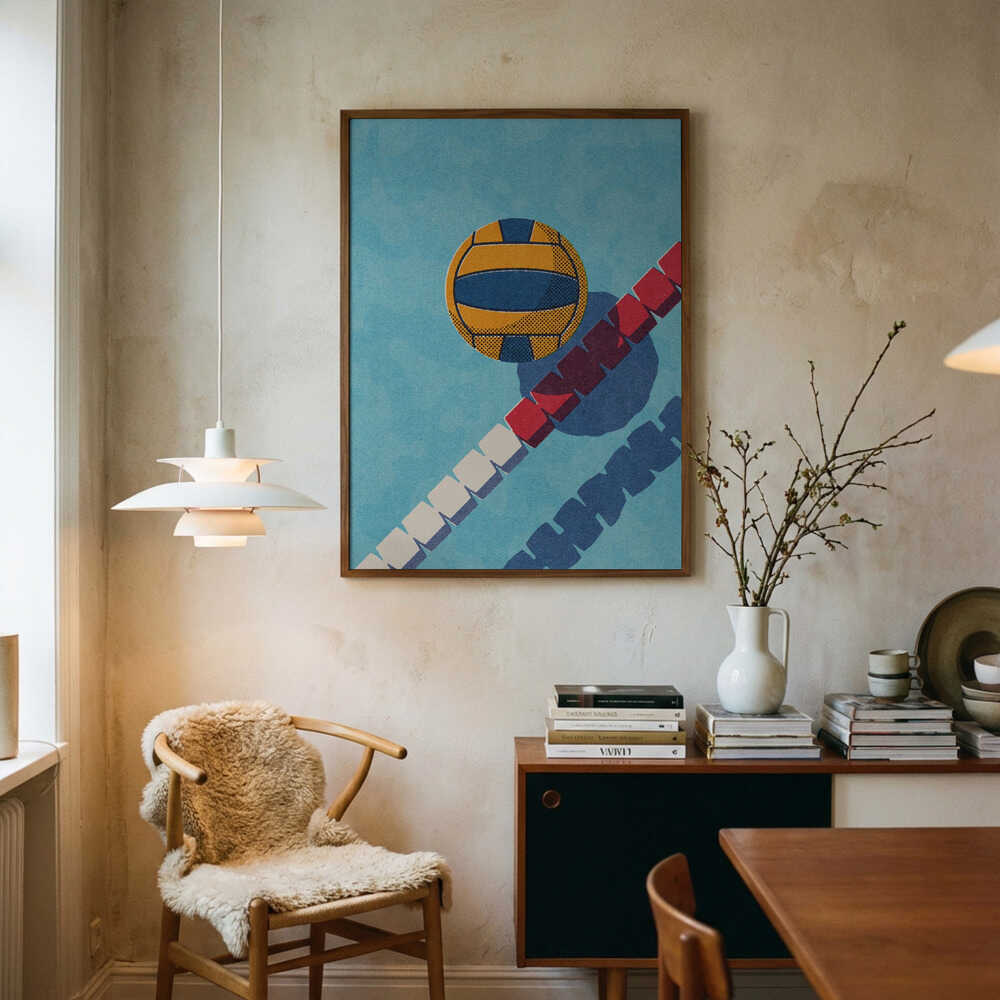 Summer Volleyball Pool Art Print UK — Abstract Vibrant Wall Art — Living Room — Wall It All Prints