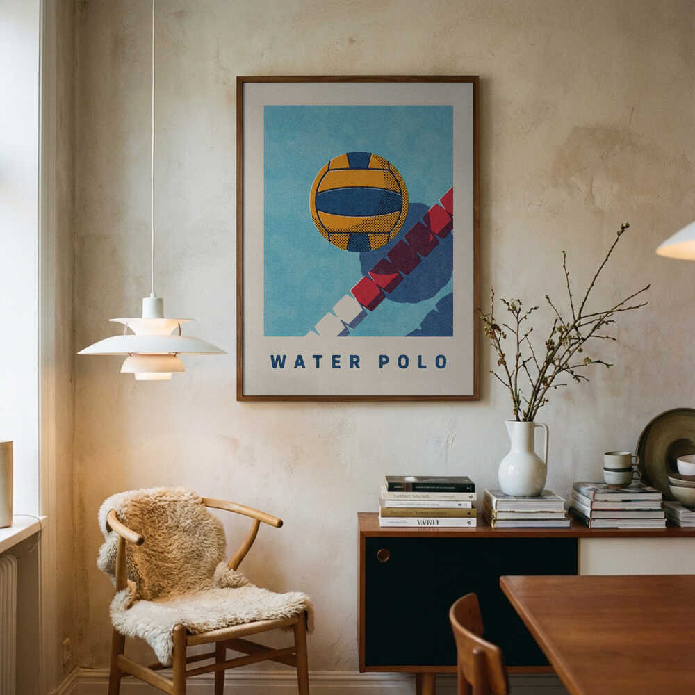 Vibrant Water Polo Ball Art Print UK — Japanese Vibrant Wall Art — Living Room — Wall It All Prints