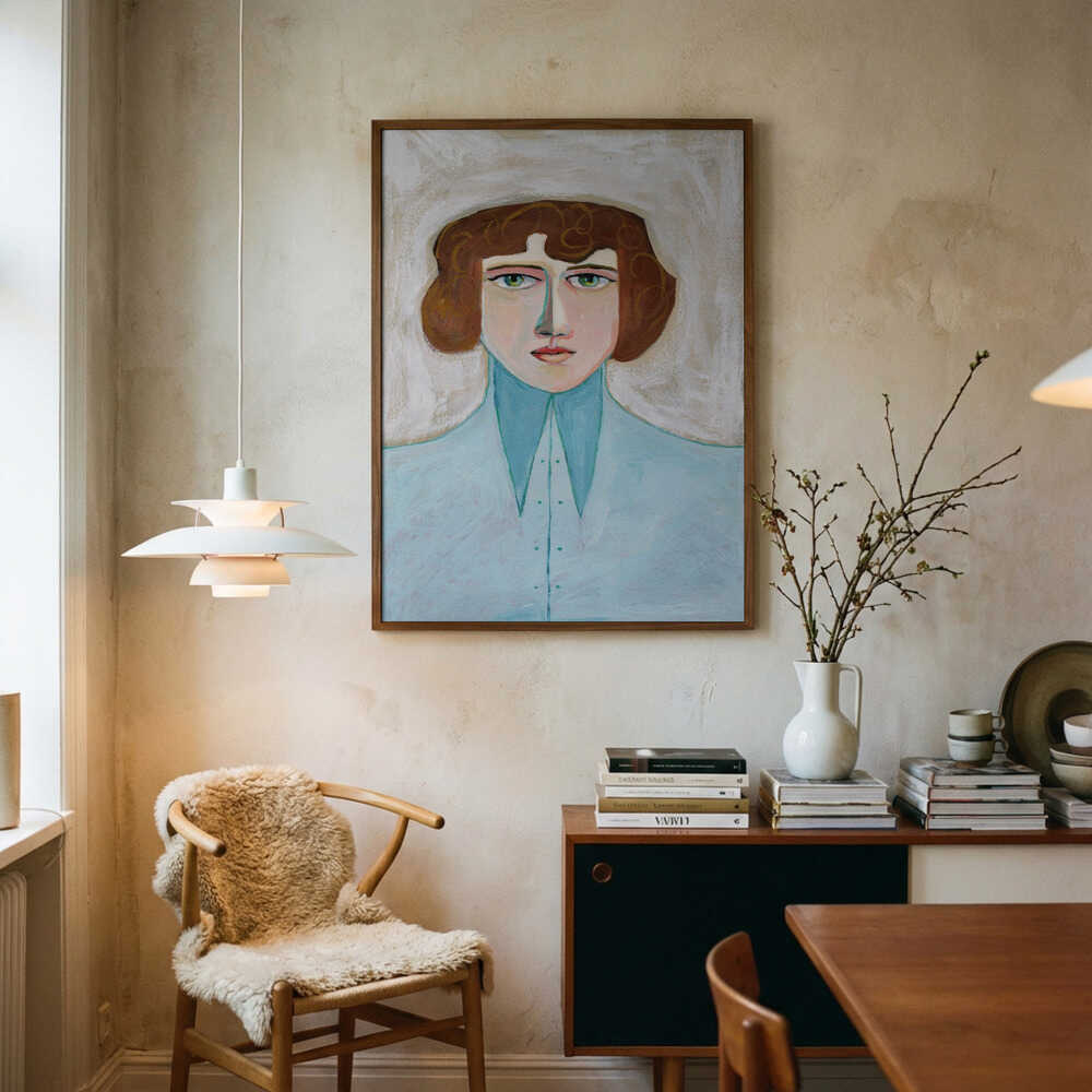 Serene Woman Portrait Art Print UK — Abstract Calm Wall Art — Bedroom — Wall It All Prints