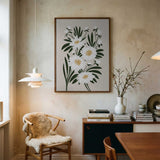 Elegant White Blooms Art Print UK — Botanical Vibrant Wall Art — Office — Wall It All Prints