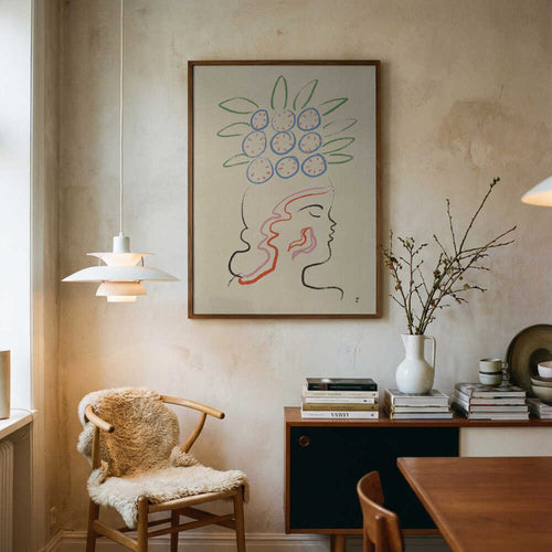 Abstract Woman Profile Art Print UK — Botanical Calm Wall Art — Office — Wall It All Prints
