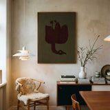 Dark Bird Blossom Art Print UK — Botanical Vibrant Wall Art — Office — Wall It All Prints