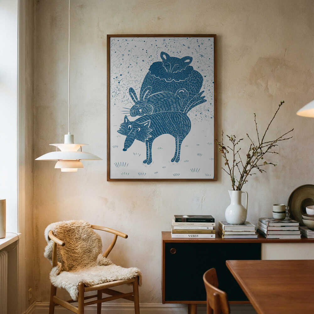 Whimsical Winter Stack Art Print UK — Abstract Vibrant Wall Art — Living Room — Wall It All Prints