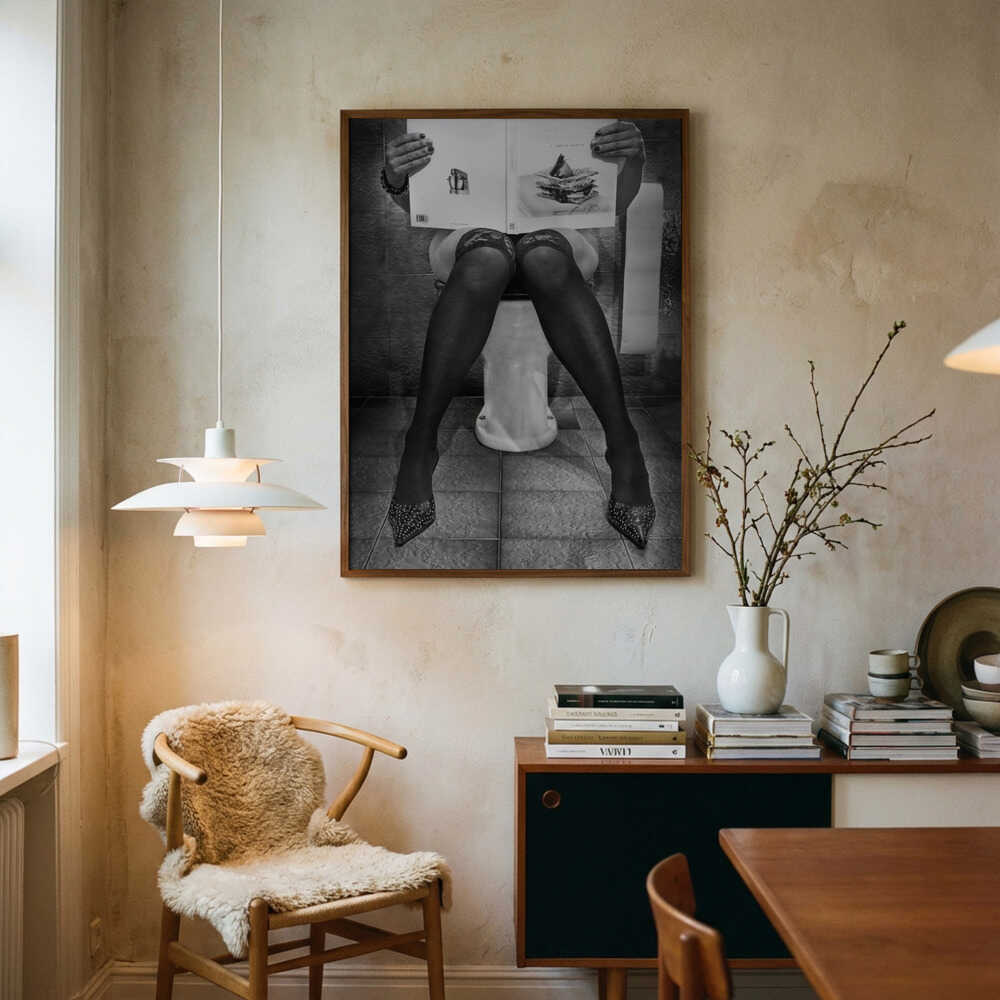 Glamour In The Bathroom Art Print UK — Portrait Dark Wall Art — Bathroom — Wall It All Prints