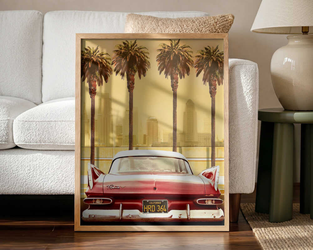 Vintage Drive City Palms Art Print UK — Landscape Warm Wall Art — Living Room — Wall It All Prints