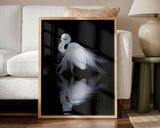Graceful Egret Reflection Art Print UK — Abstract Calm Wall Art — Bedroom — Wall It All Prints