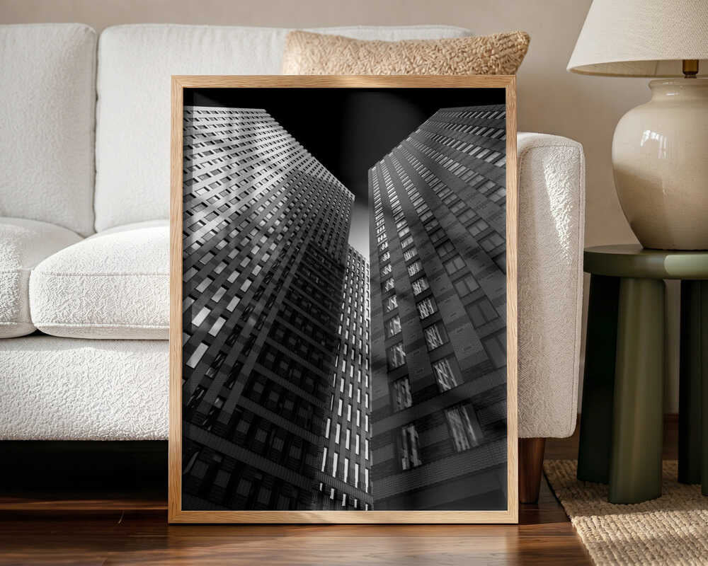 Urban Tower Geometry Art Print UK — Abstract Dark Wall Art — Office — Wall It All Prints