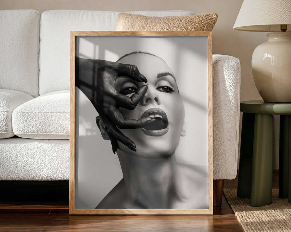 Black Hand Expression Art Print UK — Dark Moody Dark Wall Art — Living Room — Wall It All Prints
