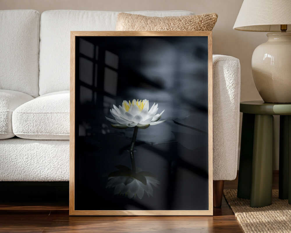 White Lotus Reflection Art Print UK — Japanese Calm Wall Art — Bedroom — Wall It All Prints
