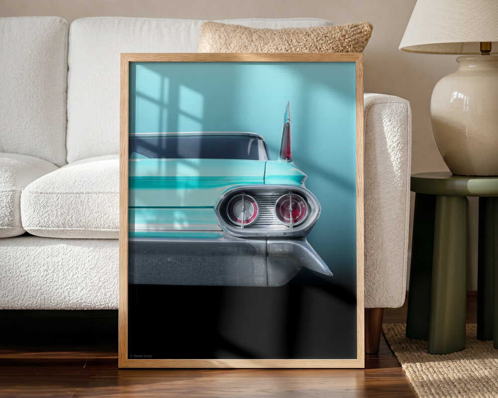 Vintage Teal Tailfin Art Print UK — Vintage Elegant Wall Art — Living Room — Wall It All Prints