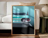 Vintage Teal Tailfin Art Print UK — Vintage Elegant Wall Art — Living Room — Wall It All Prints