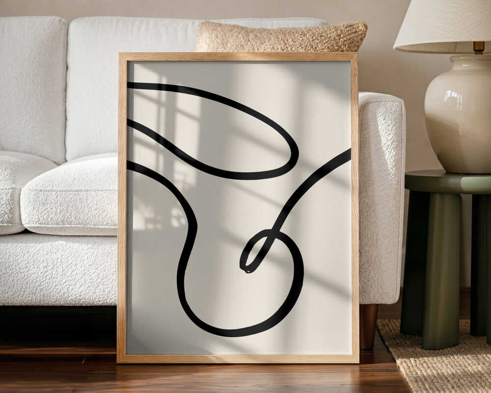 Fluid Line Movement Art Print UK — Abstract Dark Wall Art — Office — Wall It All Prints