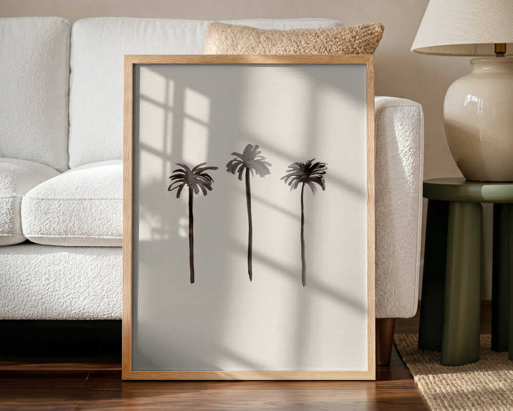 Tropical Palm Silhouettes Art Print UK — Botanical Calm Wall Art — Bedroom — Wall It All Prints