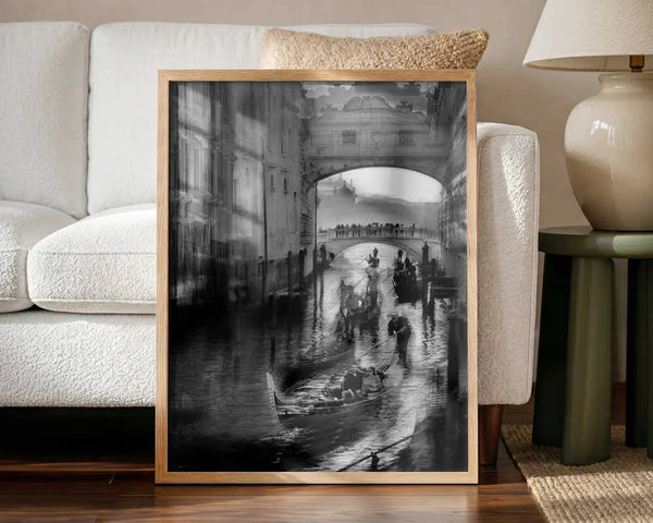 Venetian Canal Motion Art Print UK — Vintage Dark Wall Art — Living Room — Wall It All Prints