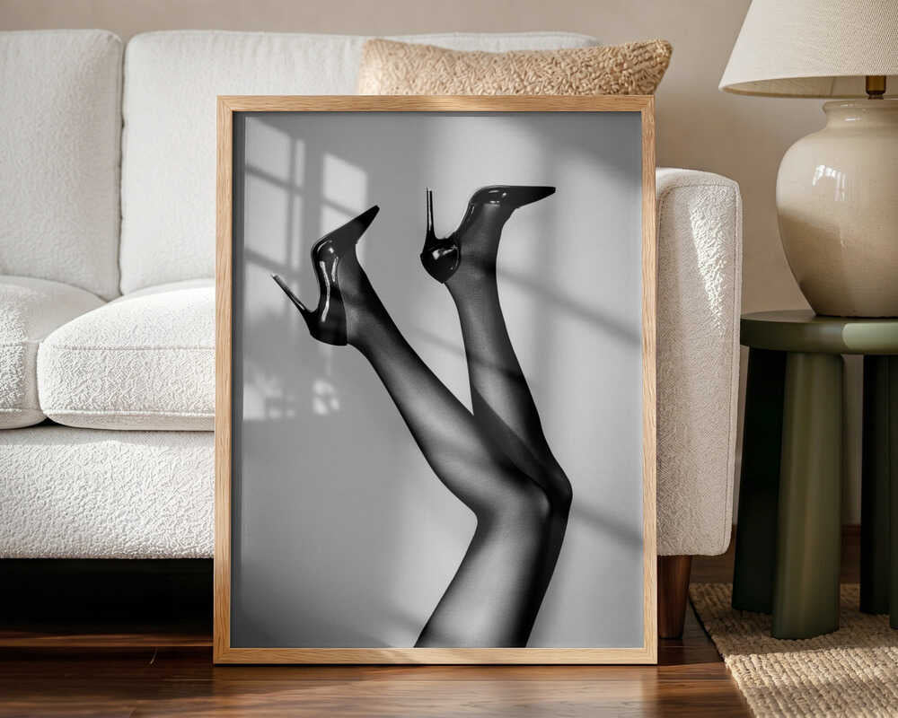 Glamour In Heels Art Print UK — Dark Moody Dark Wall Art — Living Room — Wall It All Prints