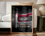Red Classic Car Front Art Print UK — Vintage Elegant Wall Art — Living Room — Wall It All Prints