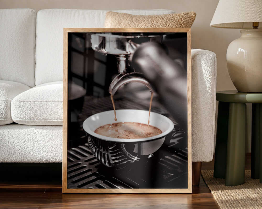 Fresh Brewed Espresso Art Print UK — Dark Moody Dark Wall Art — Kitchen — Wall It All Prints