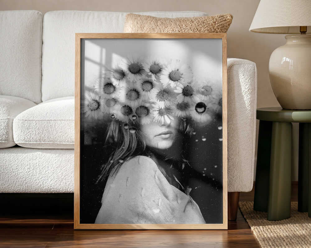 Daisy Crown Portrait Art Print UK — Botanical Calm Wall Art — Bedroom — Wall It All Prints