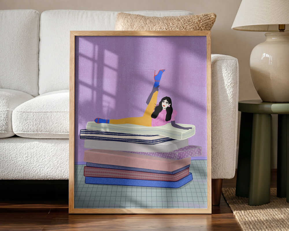 Raise your leg up to your head Art Print UK — Portrait Vibrant Wall Art — Bedroom — Wall It All Prints