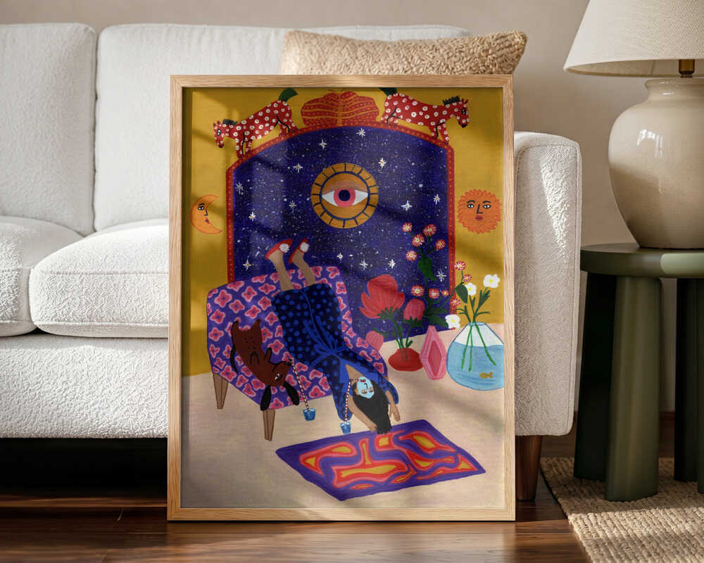 Day off from office Art Print UK — Botanical Vibrant Wall Art — Living Room — Wall It All Prints