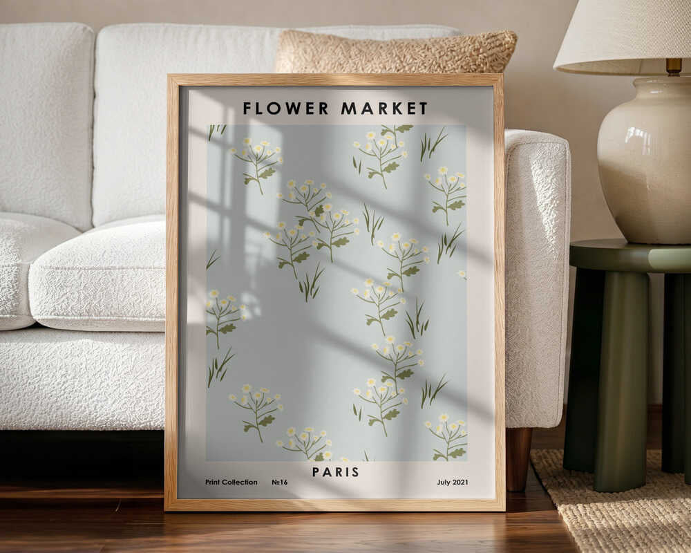 Flower Market Paris Art Print UK — Botanical Vibrant Wall Art — Bedroom — Wall It All Prints
