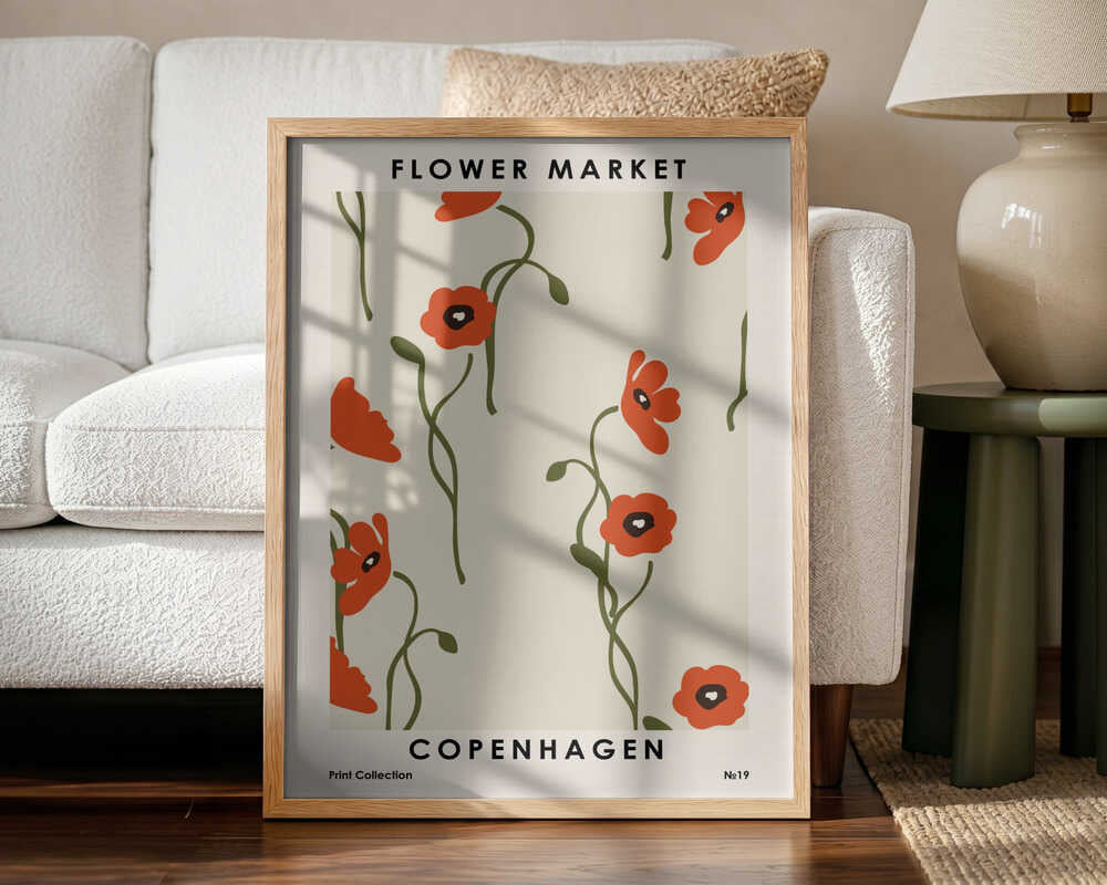 Flower Market Copenhagen Art Print UK — Botanical Vibrant Wall Art — Office — Wall It All Prints