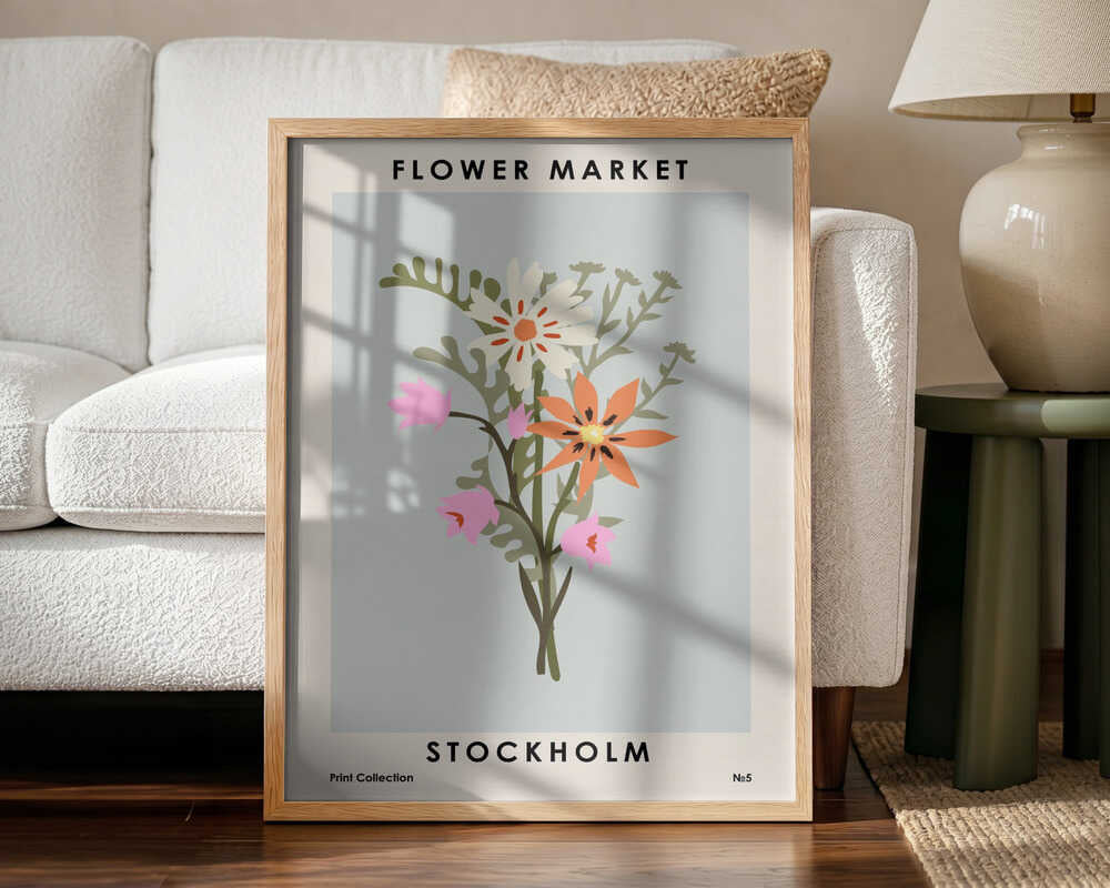 Flower Market Stockholm Art Print UK — Botanical Vibrant Wall Art — Office — Wall It All Prints