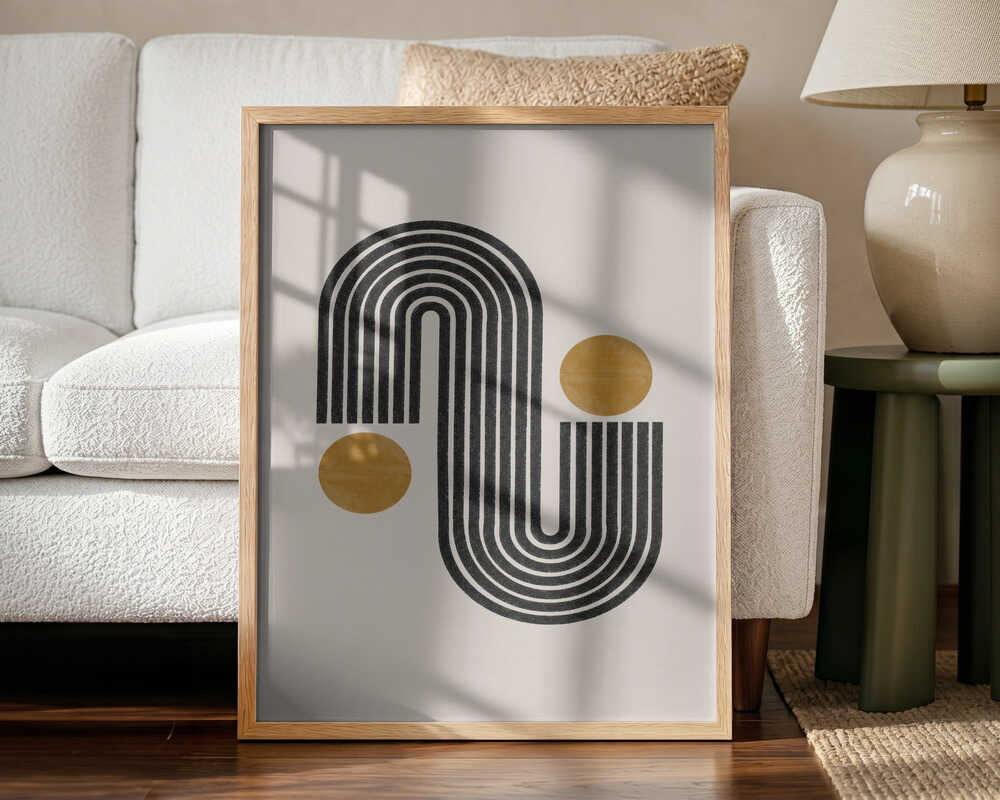 Curved Harmony Art Print UK — Abstract Dark Wall Art — Office — Wall It All Prints