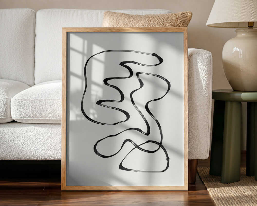 Curved Monochrome Paths Art Print UK — Abstract Dark Wall Art — Office — Wall It All Prints