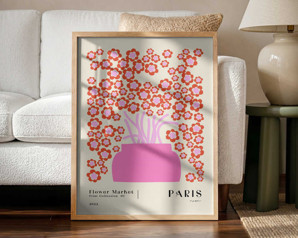 Flower Market. Paris Art Print UK — Botanical Vibrant Wall Art — Living Room — Wall It All Prints