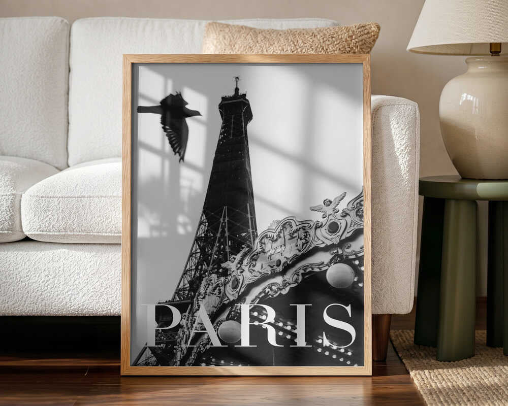 Paris Dove Art Print UK — Vintage Dark Wall Art — Living Room — Wall It All Prints