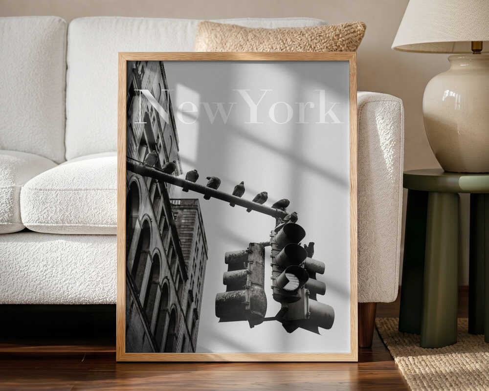 NYC Doves Art Print UK — Vintage Dark Wall Art — Living Room — Wall It All Prints