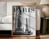 Paris Eiffel Tower View Art Print UK — City Dark Wall Art — Living Room — Wall It All Prints
