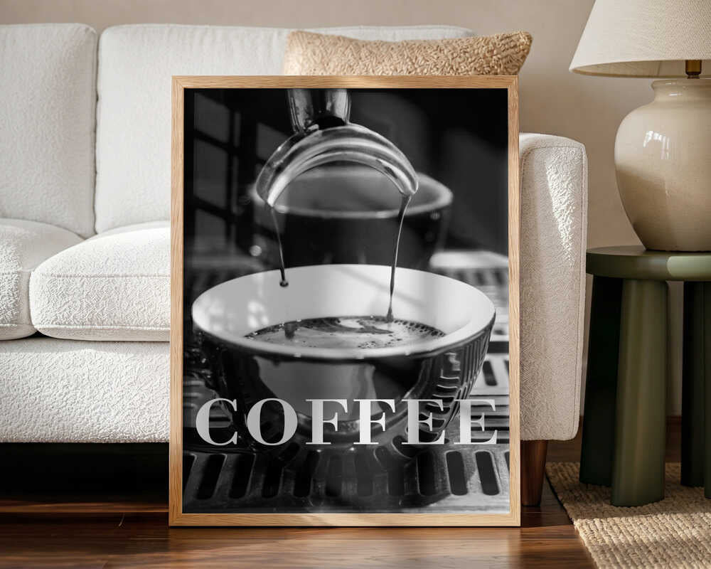 Freshly Poured Espresso Art Print UK — Dark Moody Dark Wall Art — Kitchen — Wall It All Prints