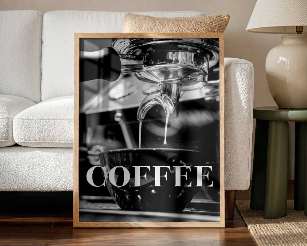 Fresh Espresso Pour Art Print UK — Dark Moody Dark Wall Art — Kitchen — Wall It All Prints