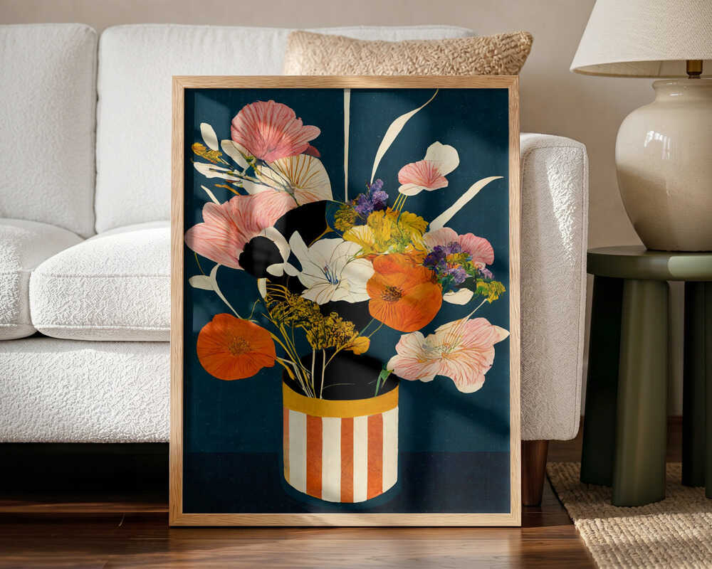 Vivid Blossoms Art Print UK — Japanese Vibrant Wall Art — Living Room — Wall It All Prints