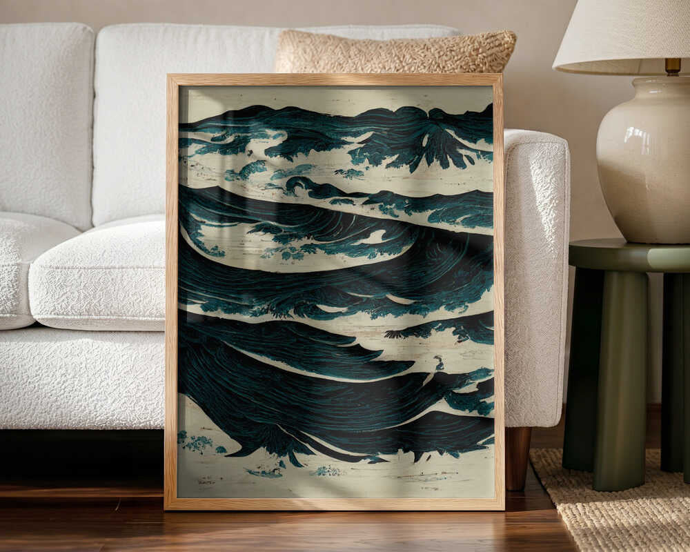 Turbulent Waves Art Print UK — Japanese Calm Wall Art — Living Room — Wall It All Prints